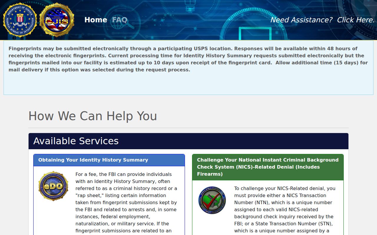 Cannon County arrest history FBI personal identity record portal